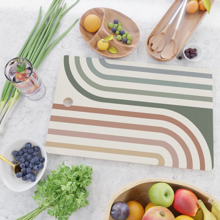 Bold Curvature Stripes VII Cutting Board Gallery Image 2