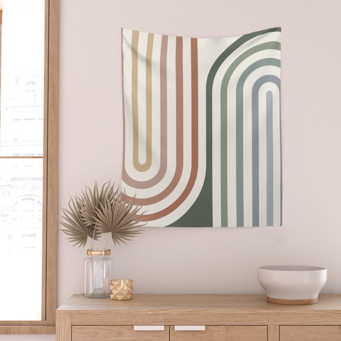 Bold Curvature Stripes VII Wall Tapestry Gallery Image 2