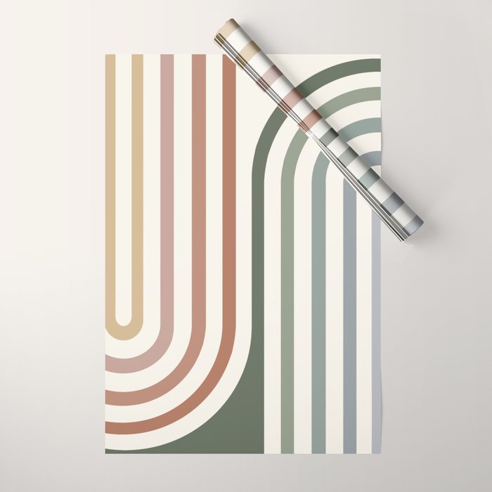 Bold Curvature Stripes VII Wrapping Paper Gallery Image 1