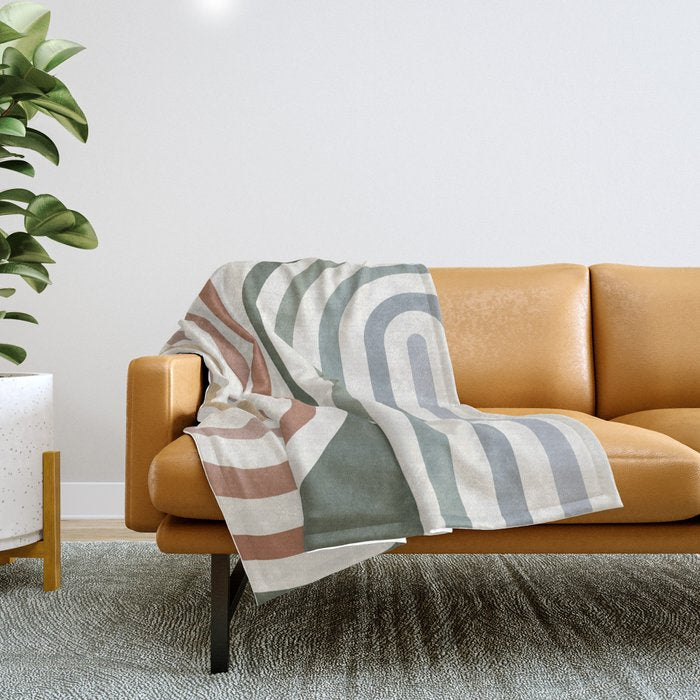Bold Curvature Stripes VII Throw Blanket Gallery Image 1