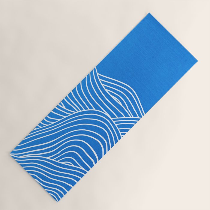 French Blue Ocean Waves Yoga Mat Gallery Image 1