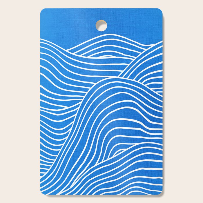 French Blue Ocean Waves Cutting Board Gallery Image 1