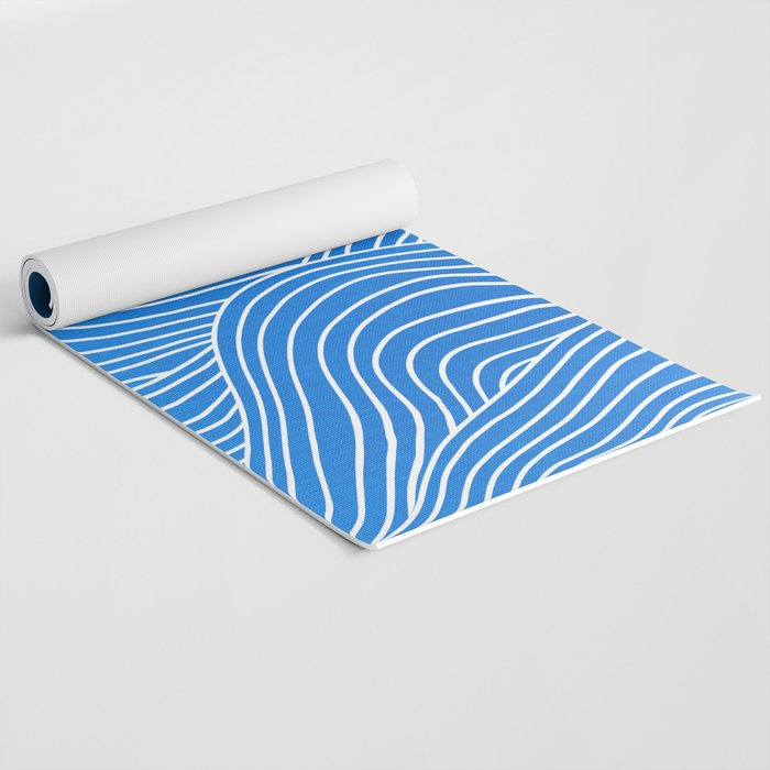 French Blue Ocean Waves Yoga Mat Gallery Image 2