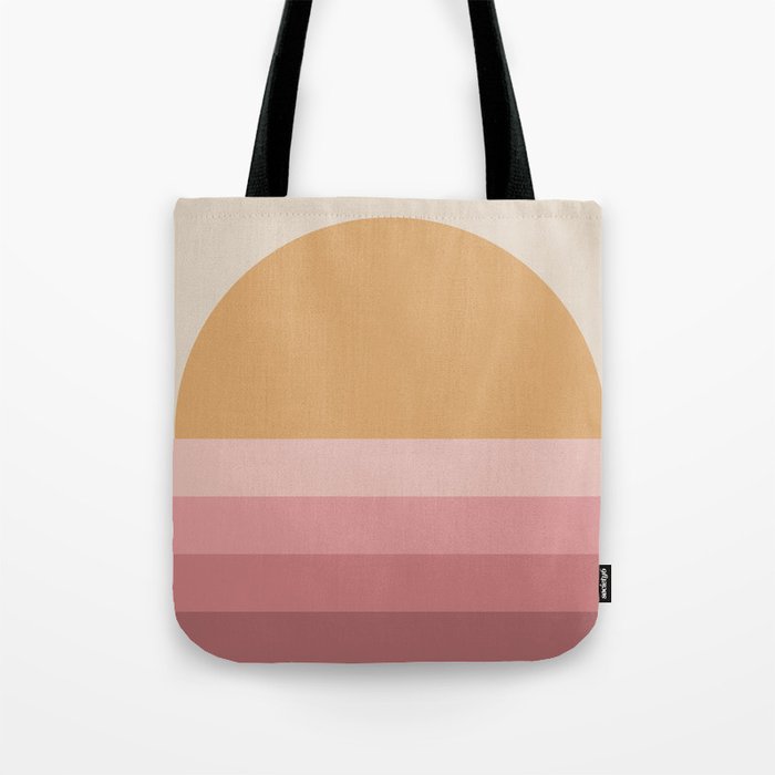 Minimal Retro Sunset Sunrise - Neutral Pink Tote Bag Gallery Image 1