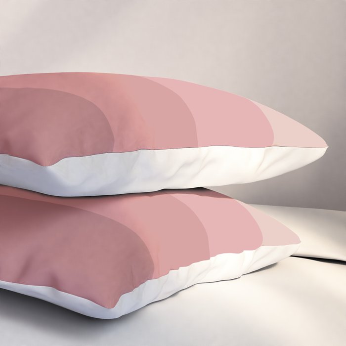 Minimal Retro Sunset Sunrise - Neutral Pink Pillow Sham Gallery Image 3