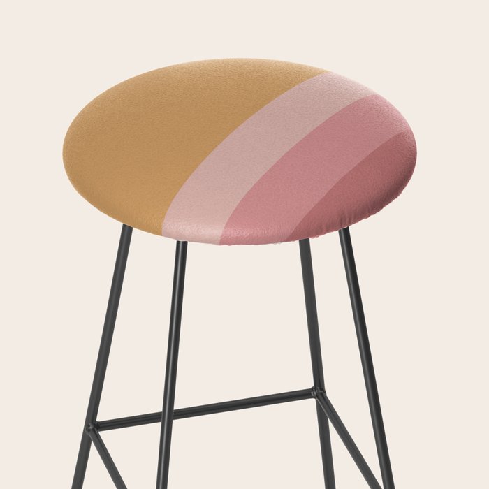 Minimal Retro Sunset Sunrise - Neutral Pink Stool Gallery Image 2
