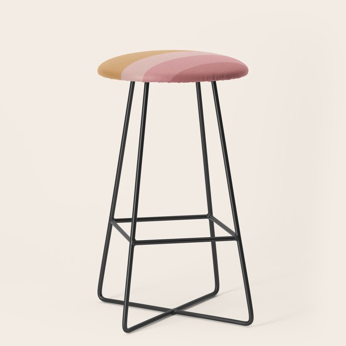Minimal Retro Sunset Sunrise - Neutral Pink Stool Gallery Image 1