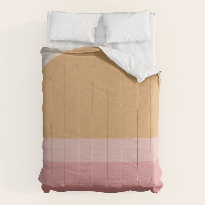 Minimal Retro Sunset Sunrise - Neutral Pink Comforter Gallery Image 6