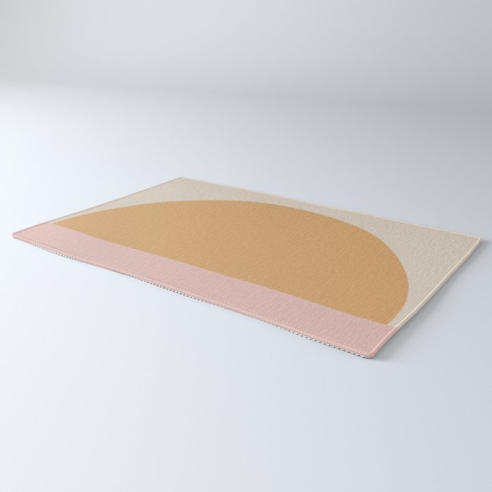 Minimal Retro Sunset Sunrise - Neutral Pink Rug Gallery Image 3