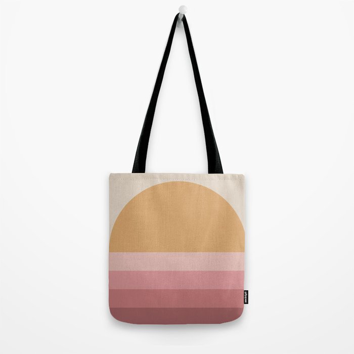 Minimal Retro Sunset Sunrise - Neutral Pink Tote Bag Gallery Image 2