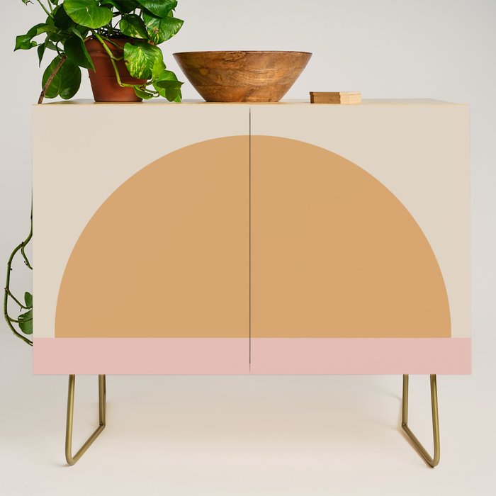 Minimal Retro Sunset Sunrise - Neutral Pink Credenza Gallery Image 1
