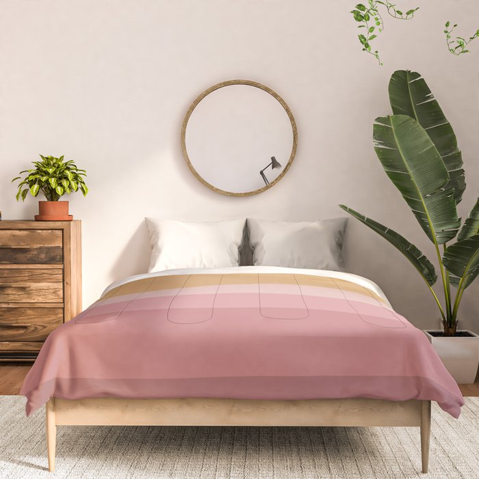 Minimal Retro Sunset Sunrise - Neutral Pink Comforter Gallery Image 3