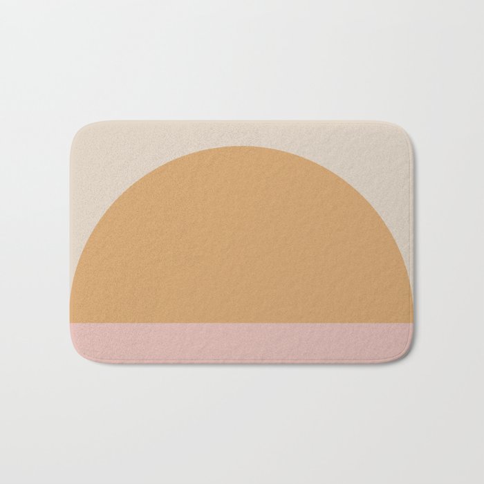 Minimal Retro Sunset Sunrise - Neutral Pink Bath Mat Gallery Image 1