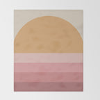 Minimal Retro Sunset Sunrise - Neutral Pink Throw Blanket Gallery Image 2