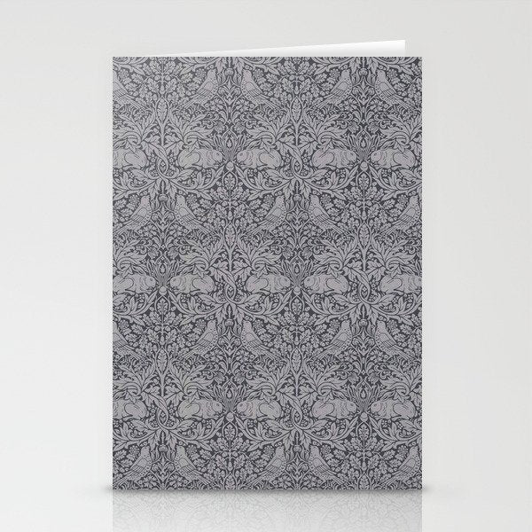 William Morris Brer Rabbit Ink Silver Vintage Pattern Stationery Card Gallery Image 2