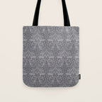 William Morris Brer Rabbit Ink Silver Vintage Pattern Tote Bag Gallery Image 1