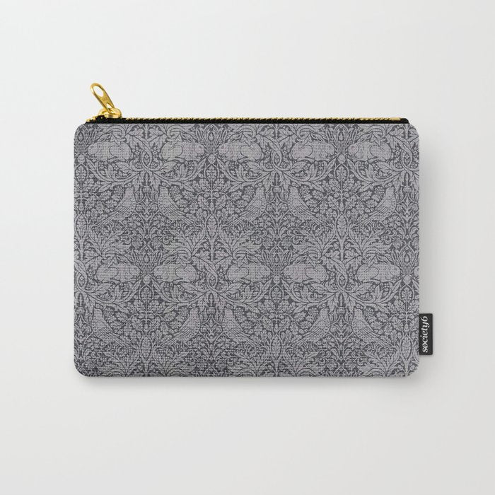 William Morris Brer Rabbit Ink Silver Vintage Pattern Carry All Pouch Gallery Image 1