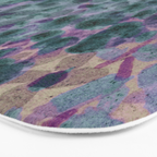 Garden Lilac Flower Painting in Teal & Pink Bath Mat Gallery Image 3