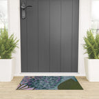 Garden Lilac Flower Painting in Teal & Pink Welcome Mat Gallery Image 3