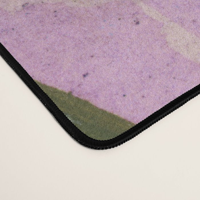 Garden Lilac Flower Painting in Teal & Pink Desk Mat Gallery Image 4