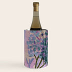 Garden Lilac Flower Painting in Teal & Pink Wine Chiller Gallery Image 2