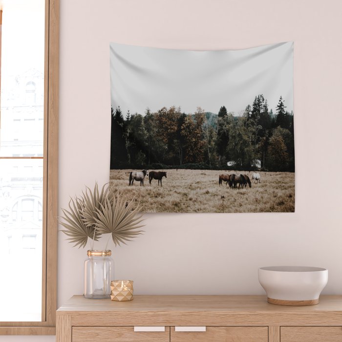 Horses Wall Tapestry Gallery Image 2