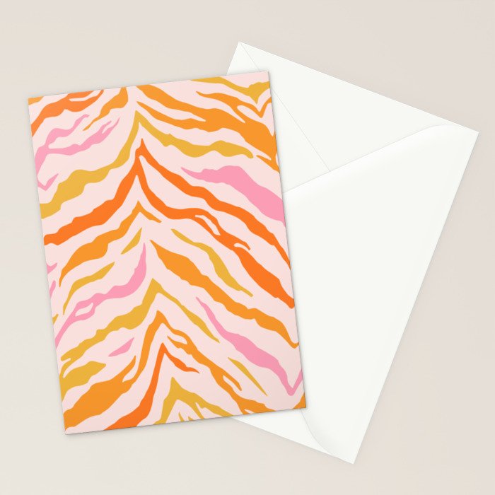 Tiger: PATTERN 07 | The Peach Edition Stationery Card Gallery Image 2