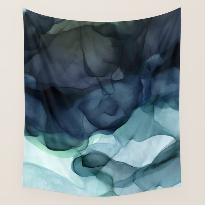Night Blue Flowing Art Wall Tapestry Gallery Image 4