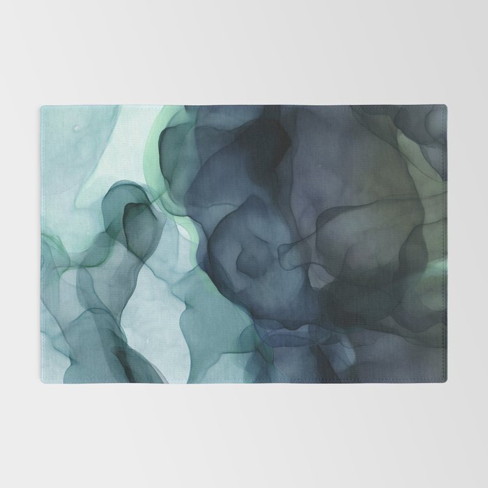 Night Blue Flowing Art Rug Gallery Image 2