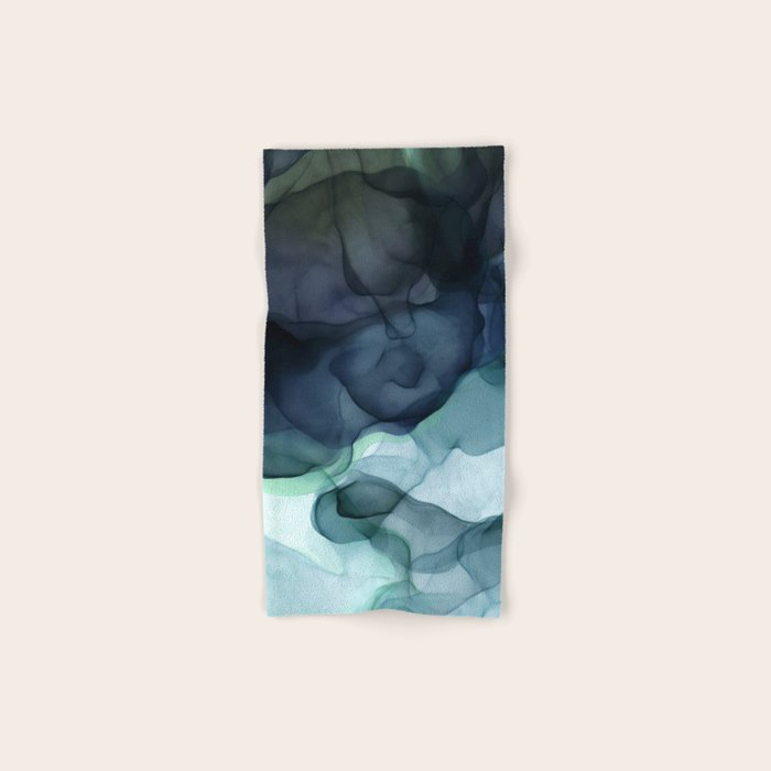 Night Blue Flowing Art Bath Towel Gallery Image 1