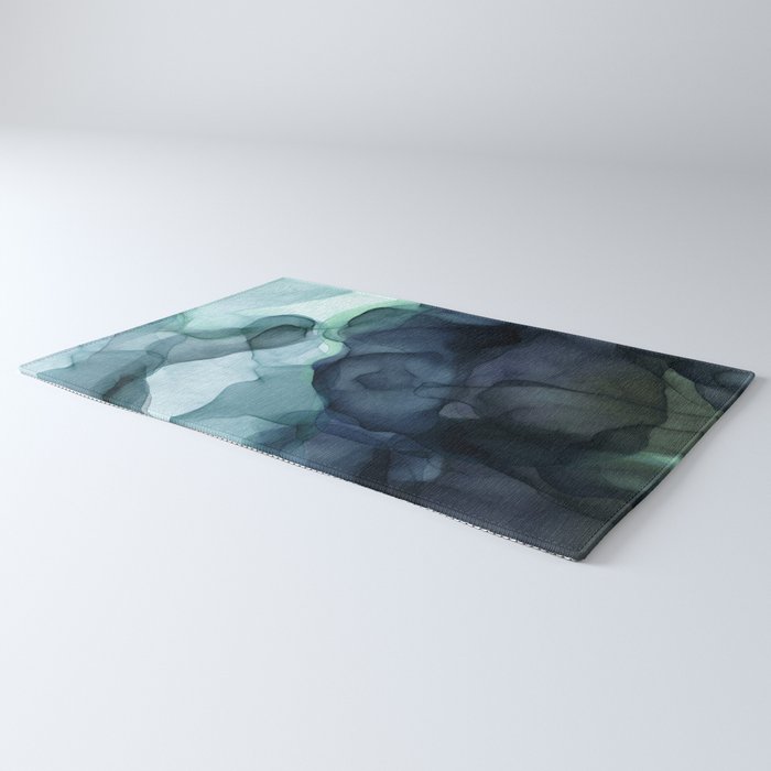 Night Blue Flowing Art Rug Gallery Image 3