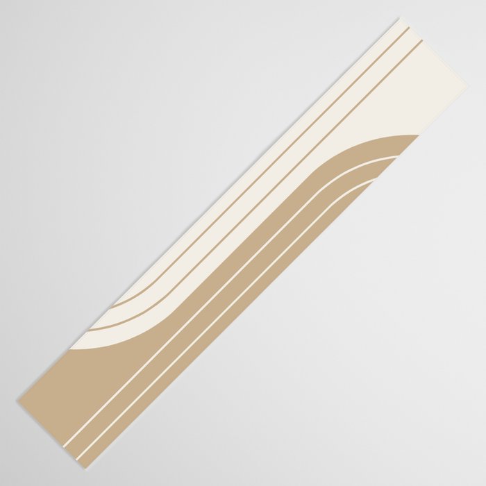 Two Tone Line Curvature LXV Earthy Boho Modern Arch Abstract Table Runner Gallery Image 3