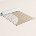 Two Tone Line Curvature LXV Earthy Boho Modern Arch Abstract Yoga Mat Gallery Image 2