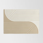 Two Tone Line Curvature LXV Earthy Boho Modern Arch Abstract Rug Gallery Image 2