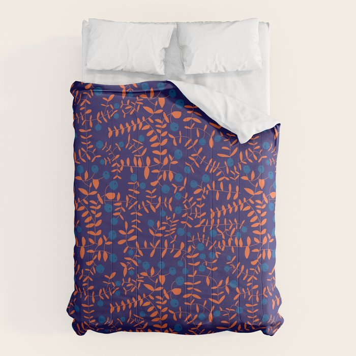 Block print berries blue Comforter Gallery Image 6