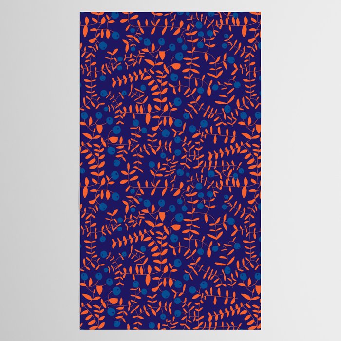 Block print berries blue Tablecloth Gallery Image 2