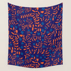 Block print berries blue Wall Tapestry Gallery Image 4