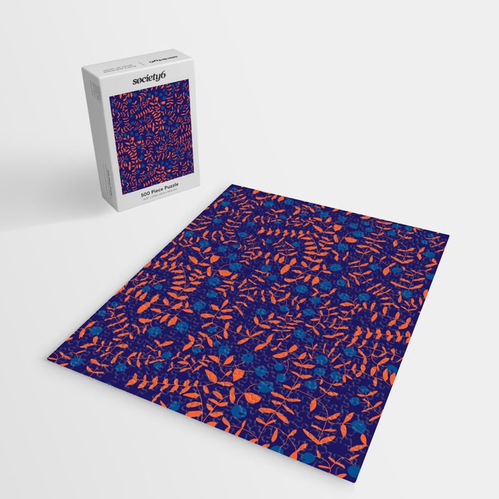 Block print berries blue Jigsaw Puzzle Gallery Image 2