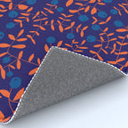Block print berries blue Rug Gallery Image 4