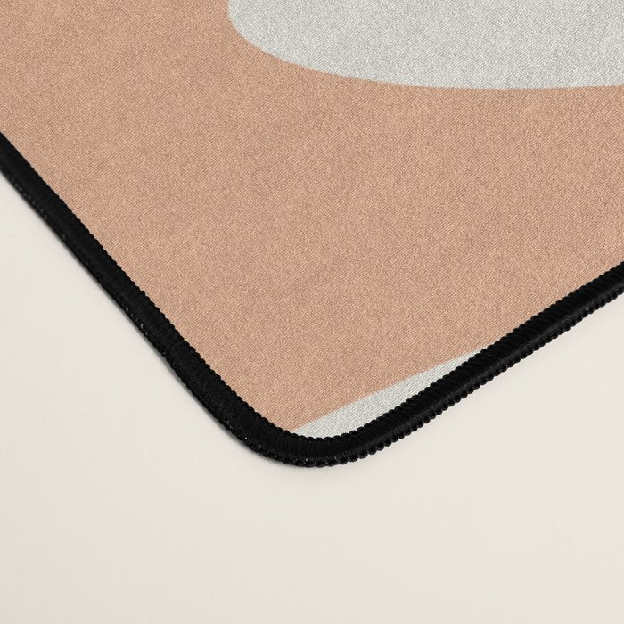 New Groove Retro Swirls Abstract Pattern in Pale Boho Blush Apricot Sand Desk Mat Gallery Image 4