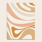 New Groove Retro Swirls Abstract Pattern in Pale Boho Blush Apricot Sand Notebook Gallery Image 4