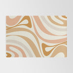 New Groove Retro Swirls Abstract Pattern in Pale Boho Blush Apricot Sand Rug Gallery Image 2