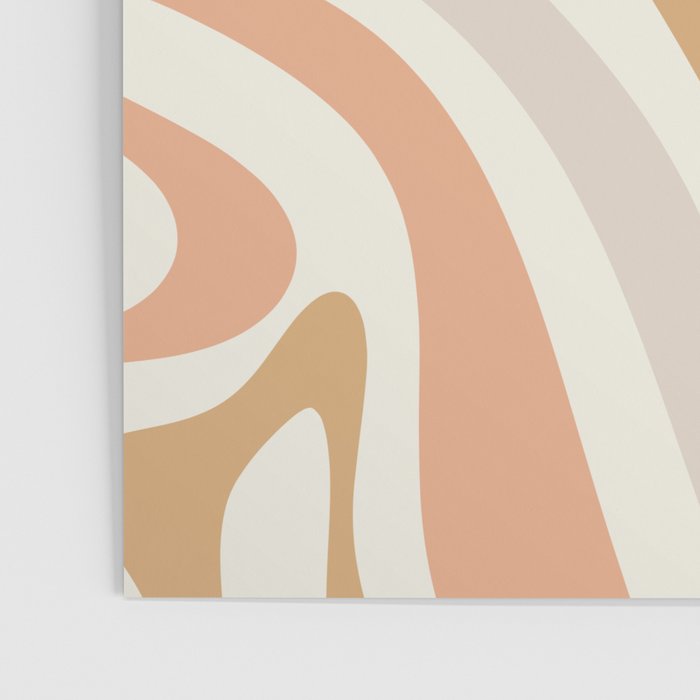 New Groove Retro Swirls Abstract Pattern in Pale Boho Blush Apricot Sand Poster Gallery Image 3