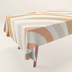 New Groove Retro Swirls Abstract Pattern in Pale Boho Blush Apricot Sand Tablecloth Gallery Image 1