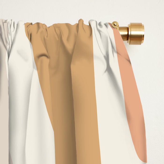 New Groove Retro Swirls Abstract Pattern in Pale Boho Blush Apricot Sand Window Curtain Gallery Image 2