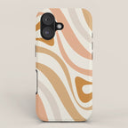 New Groove Retro Swirls Abstract Pattern in Pale Boho Blush Apricot Sand iPhone Case Gallery Image 1