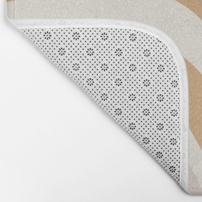 New Groove Retro Swirls Abstract Pattern in Pale Boho Blush Apricot Sand Bath Mat Gallery Image 2