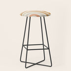 New Groove Retro Swirls Abstract Pattern in Pale Boho Blush Apricot Sand Stool Gallery Image 1