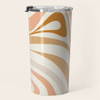 New Groove Retro Swirls Abstract Pattern in Pale Boho Blush Apricot Sand Travel Mug Gallery Image 3