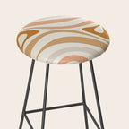 New Groove Retro Swirls Abstract Pattern in Pale Boho Blush Apricot Sand Stool Gallery Image 2
